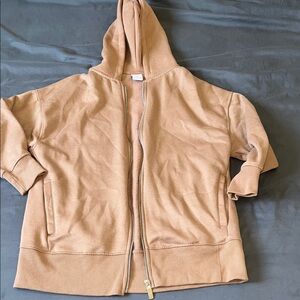 Zara Tan Fleece-Lined Hoodie